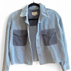 Light Blue Corduroy Pocket Jacket - American eagle